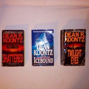(3) Dean Koontz Paperback Books: Shattered, Icebound & Twilight Eyes